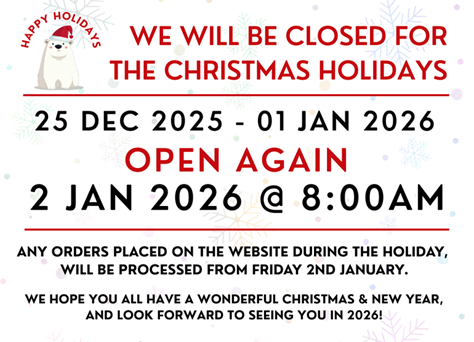 We Will Be Closed For Christmas 25th Dec 2025 - 1st Jan 2026